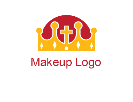 king crown with cross in center logo