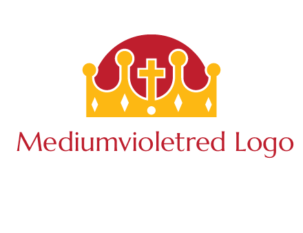 king crown with cross in center logo
