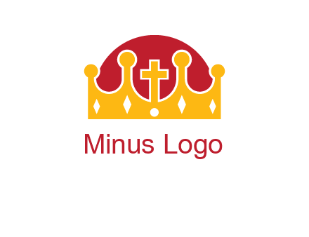 king crown with cross in center logo