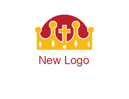 king crown with cross in center logo