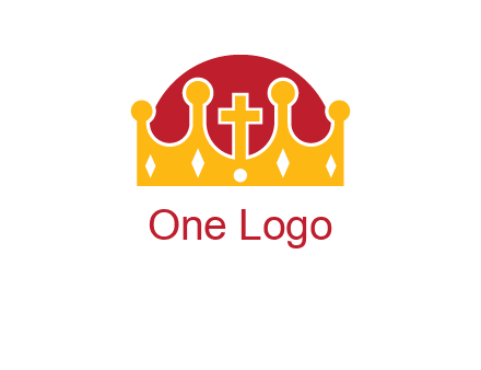 king crown with cross in center logo