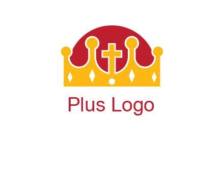 king crown with cross in center logo