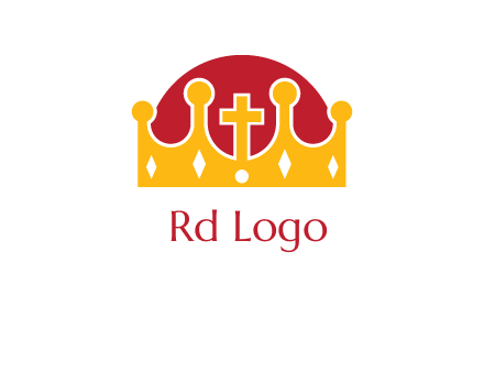 king crown with cross in center logo