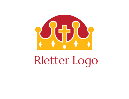 king crown with cross in center logo
