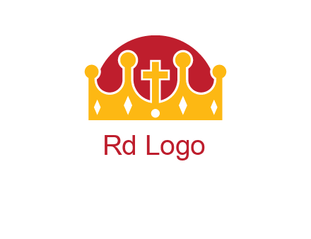 king crown with cross in center logo