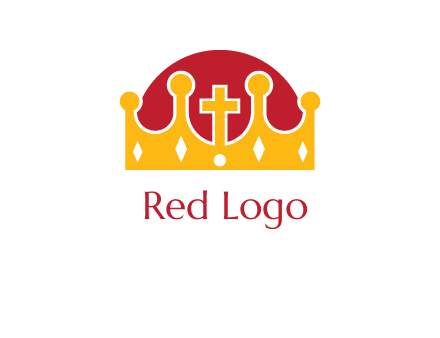 king crown with cross in center logo