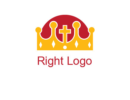king crown with cross in center logo