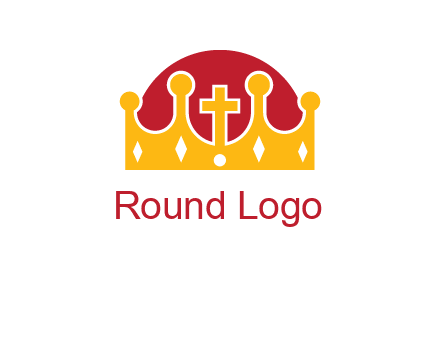 king crown with cross in center logo