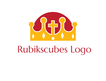 king crown with cross in center logo