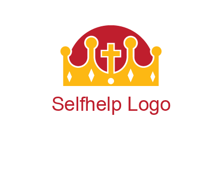 king crown with cross in center logo