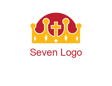 king crown with cross in center logo
