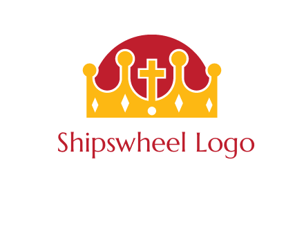 king crown with cross in center logo