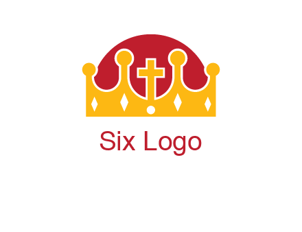 king crown with cross in center logo