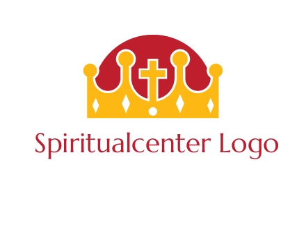 king crown with cross in center logo