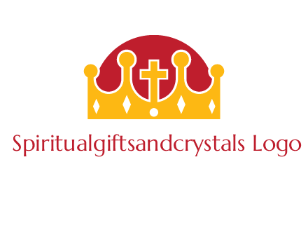 king crown with cross in center logo