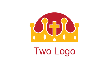 king crown with cross in center logo