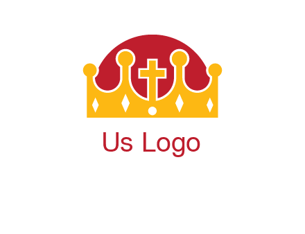 king crown with cross in center logo