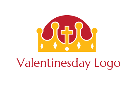 king crown with cross in center logo