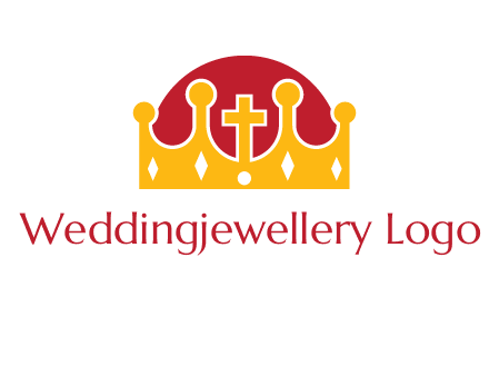 king crown with cross in center logo