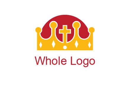 king crown with cross in center logo