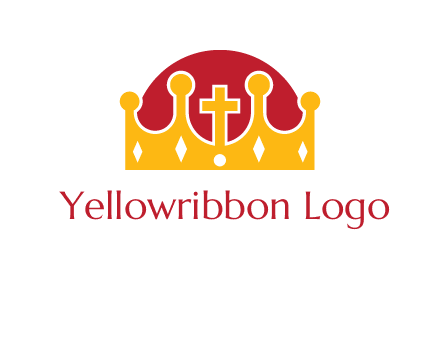 king crown with cross in center logo