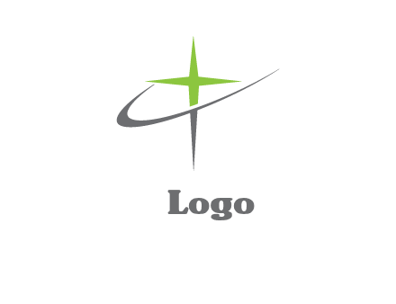 Cross with swoosh logo
