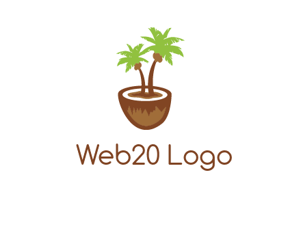 coconut tree travel icon