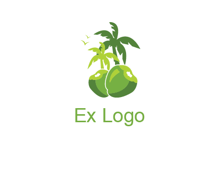 coconut tree travel logo