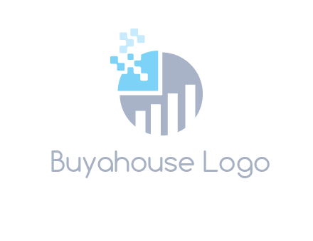 bar graph and pie chart finance logo