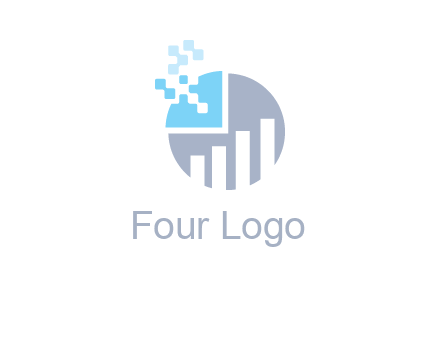 bar graph and pie chart finance logo