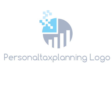 bar graph and pie chart finance logo
