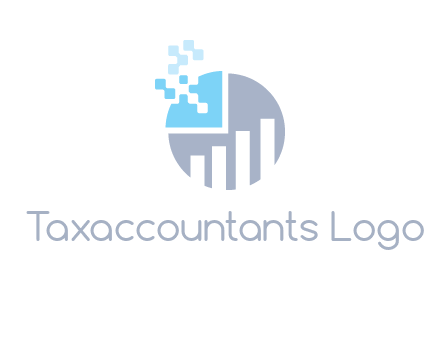 bar graph and pie chart finance logo