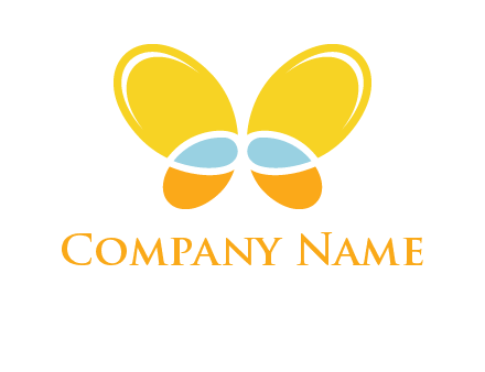 butterfly childcare logo with loops and ovals