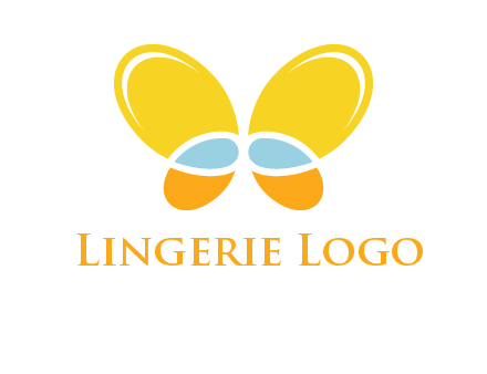 butterfly childcare logo with loops and ovals