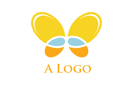 butterfly childcare logo with loops and ovals