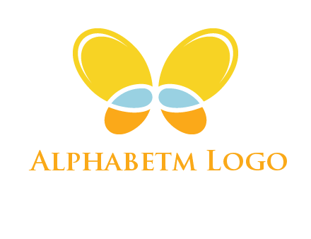 butterfly childcare logo with loops and ovals