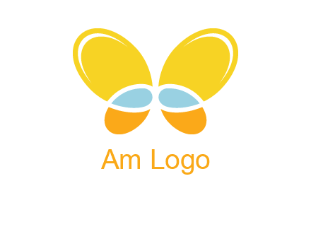 butterfly childcare logo with loops and ovals