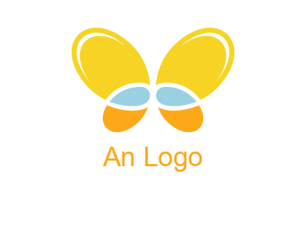 butterfly childcare logo with loops and ovals