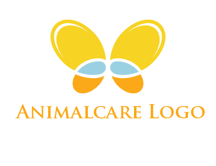 butterfly childcare logo with loops and ovals