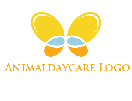 butterfly childcare logo with loops and ovals