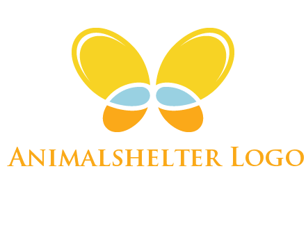 butterfly childcare logo with loops and ovals