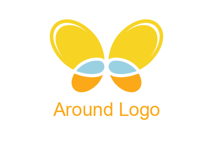 butterfly childcare logo with loops and ovals