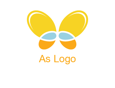 butterfly childcare logo with loops and ovals