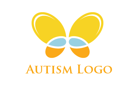 butterfly childcare logo with loops and ovals