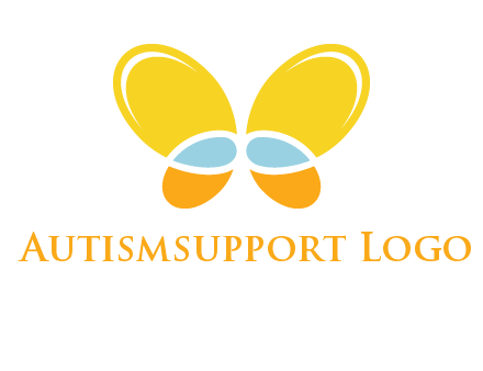 butterfly childcare logo with loops and ovals