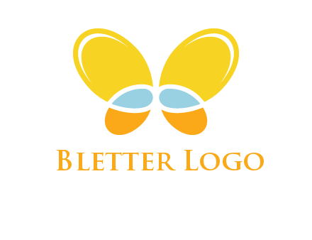 butterfly childcare logo with loops and ovals
