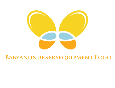 butterfly childcare logo with loops and ovals