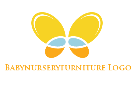 butterfly childcare logo with loops and ovals