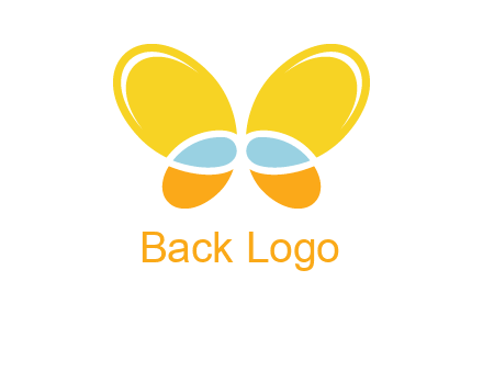 butterfly childcare logo with loops and ovals