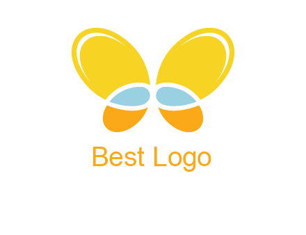 butterfly childcare logo with loops and ovals